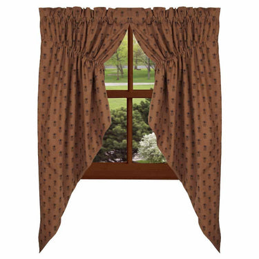 Mocha Black Pineapple Town Gathered Swag Lined C6101033 - The Fox Decor